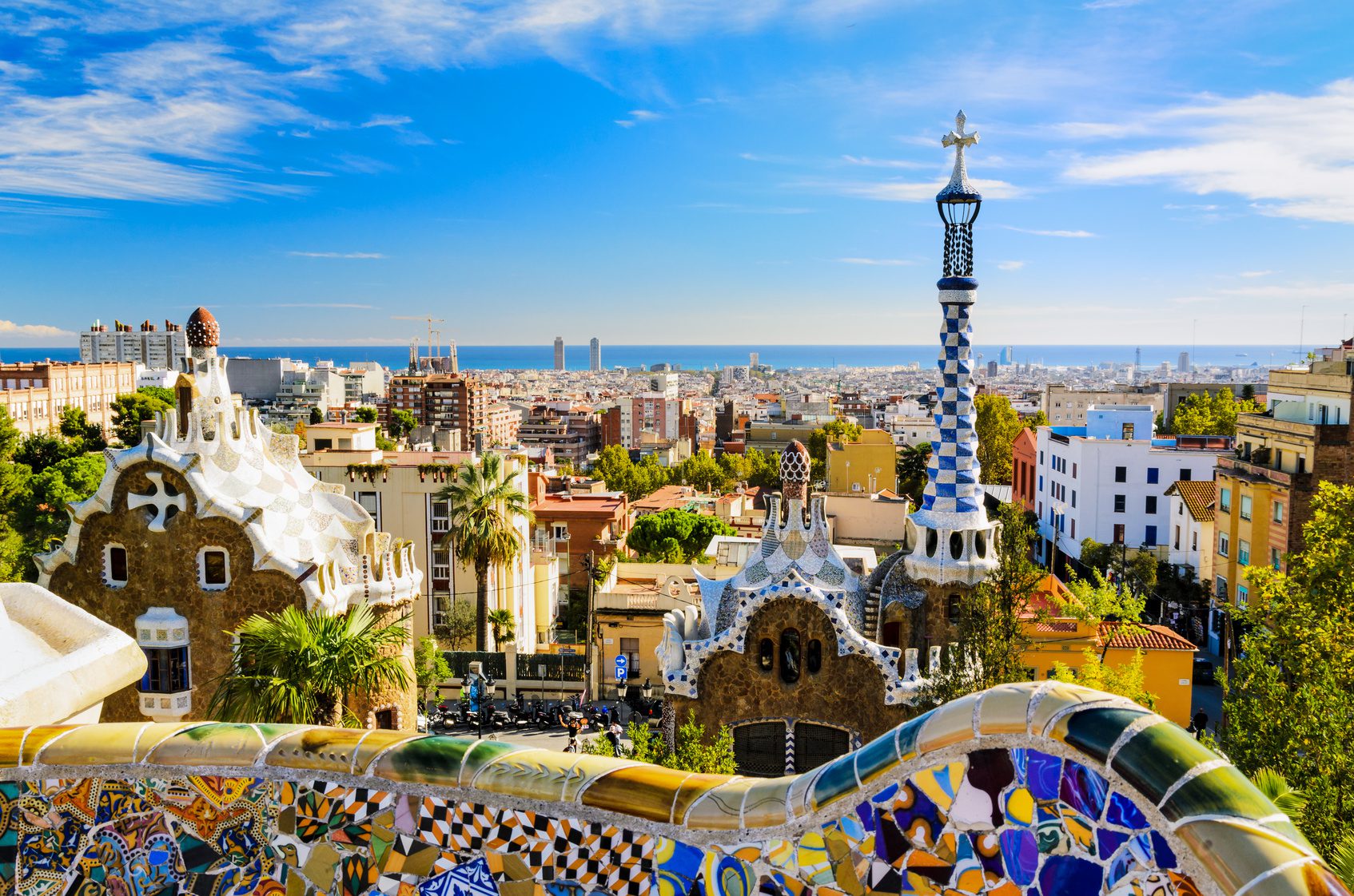 Park Guell in Barcelone, Spain